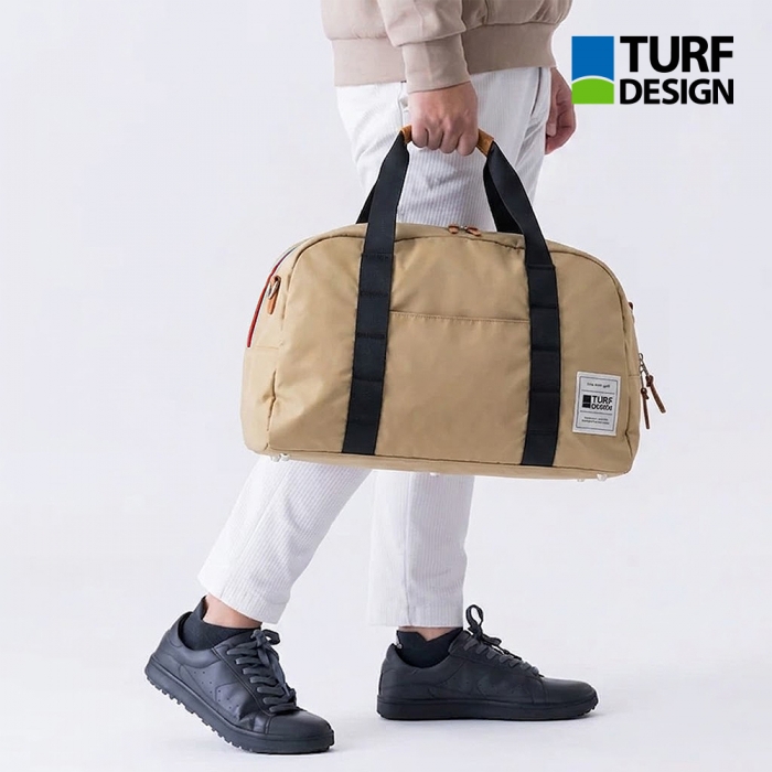 아사히골프 터프디자인 TURF DESIGN 26 경량 보스턴백 여행 옷가방 토트백 베이지/레드