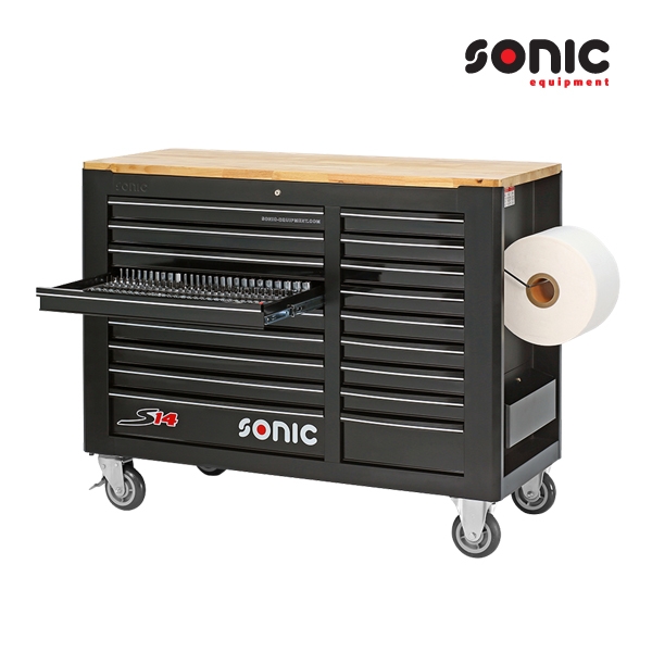 소닉 공구함세트 644PCS S14 18단 우드상판 공구세트 이동식공구함 Sonic tools 764408