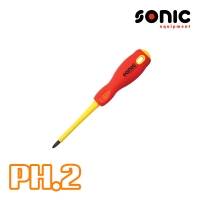 소닉 절연드라이버 PH.2 십자드라이버 100L VDE 절연공구 1612
