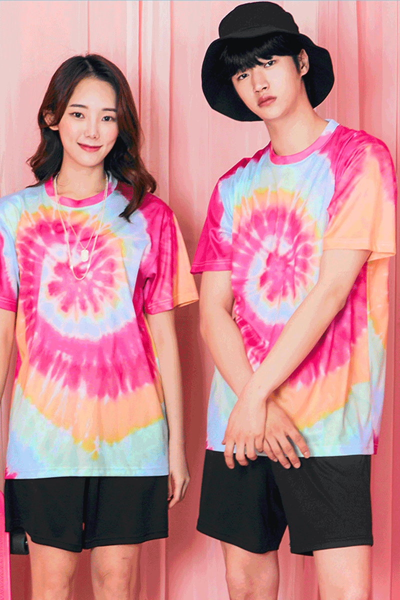 회오리 핑크 티셔츠 + 반바지 663