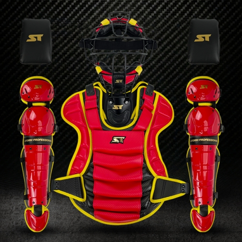 2026년 프리미엄 알로이 포수장비세트-분리형 레드/블랙