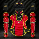 2026년 프리미엄 알로이 포수장비세트-분리형 레드/블랙