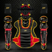 2026년 프리미엄 알로이 포수장비세트-분리형 블랙/레드