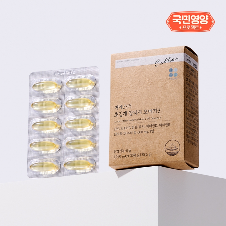[국민영양] 여에스더 초임계 알티지 오메가3 (흡수에 용이한 rTG 오메가3)