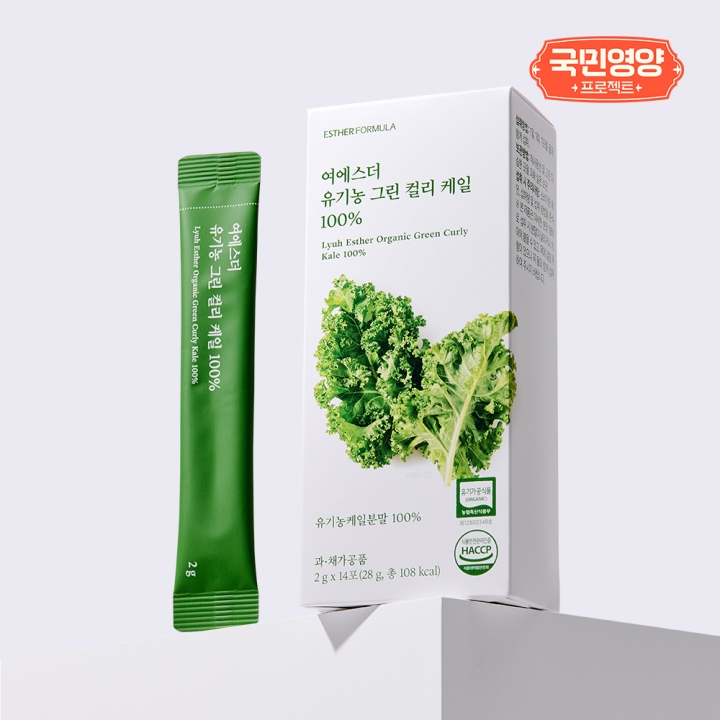 [국민영양] 여에스더 유기농 그린 컬리 케일 100% (1포당 컬리케일 4장 1,000% 농축)