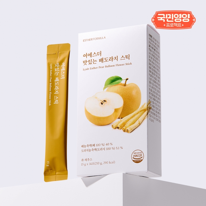 [국민영양] 여에스더 맛있는 배도라지 스틱 (국내산 배 & 도라지 액상)