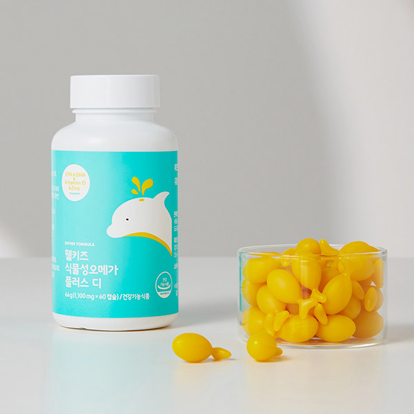 웰키즈 식물성 오메가3 & 비타민D 레몬맛 츄어블