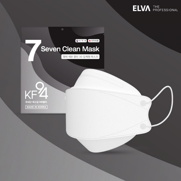 ELVA 세븐 클린 3D KF-94 대형 컬러 4중 마스크 (25매입) 100매