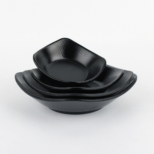 블랙 멜라민 체크 흑 신사각찬기 사각접시 반찬기 반찬그릇 DS-7897