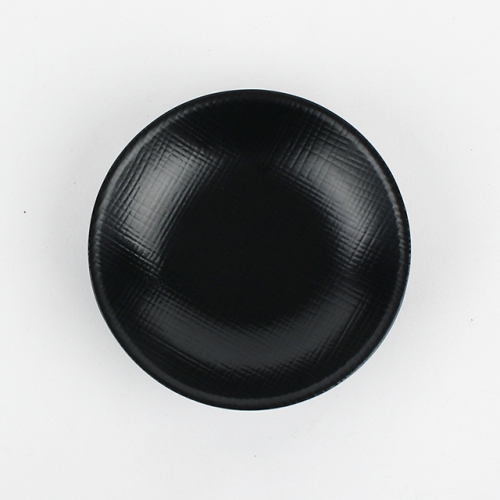 블랙 멜라민 체크 흑 원형찬기 앞접시 반찬접시 DS-7754