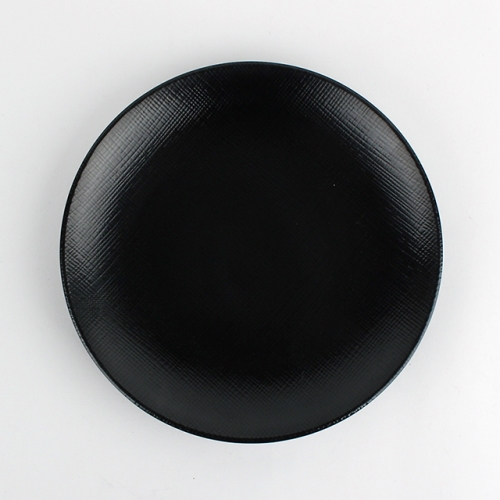 블랙 멜라민 체크 흑 골든원형접시 앞접시 뷔페 원접시 DS-7901