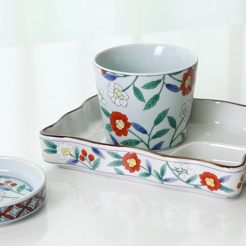 하나비 자왕무시 컵 종지 뚜껑 일본 계란찜 장국 소바 그릇