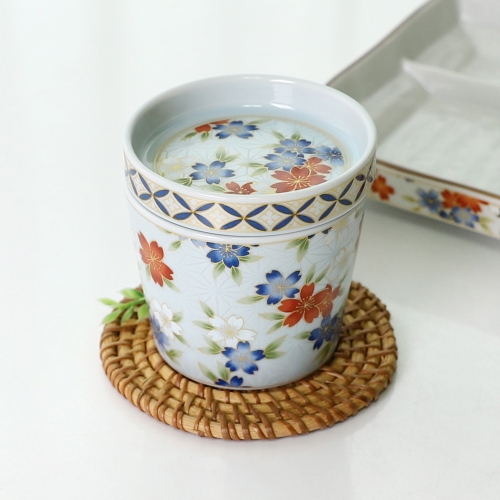 하나비 자왕무시 컵 종지 뚜껑 일본 계란찜 장국 소바 그릇