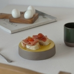 에라토 포슬 접시 양면 굽접시 디저트 브런치 원형 플레이팅 그릇