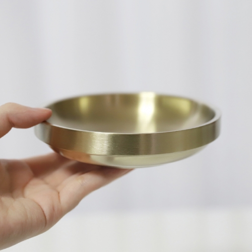 티타늄 이중원형찬기 3.5인치 식기 그릇 접시 앞접시 한식 식당 401 스텐 플레이트