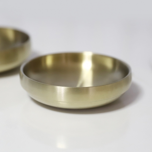 티타늄 이중오목찬기 3인치 식기 그릇 접시 앞접시 한식 식당 401 스텐 플레이트