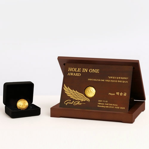 순금 골프공 99.9% 3.75g(추가옵션) 비상 황동 골프공 상패