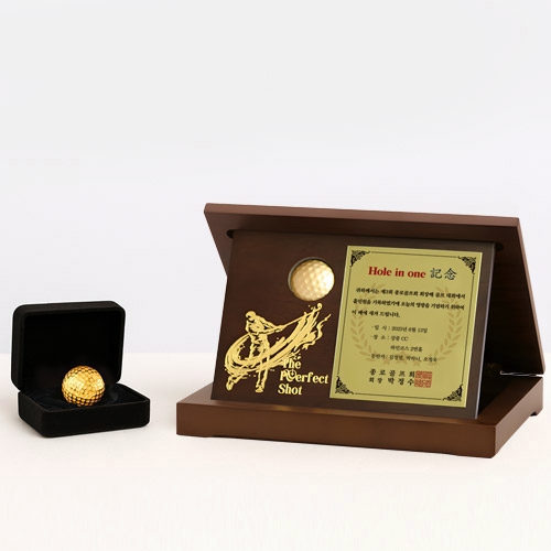 순금 골프공 99.9% 7.5g(추가옵션) 퍼펙트 샷 황동 골프공 상패