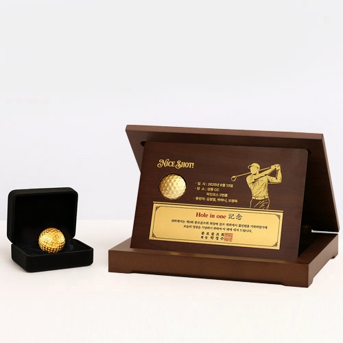 순금 골프공 99.9% 11.25g(추가옵션) 백프로 황동 골프공 상패