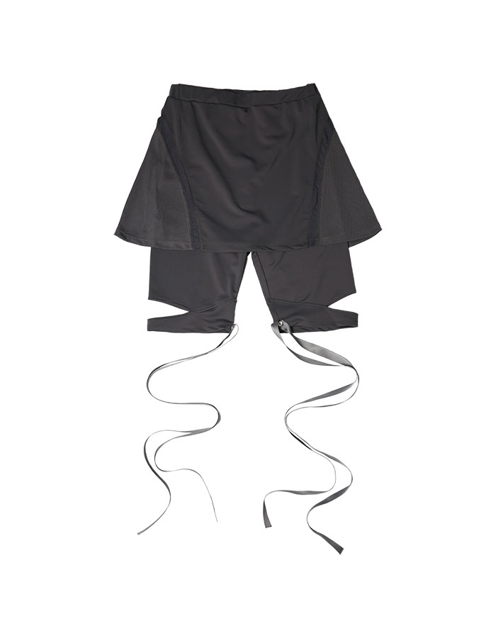 오호스 Flare Skirt Shorts / Charcoal