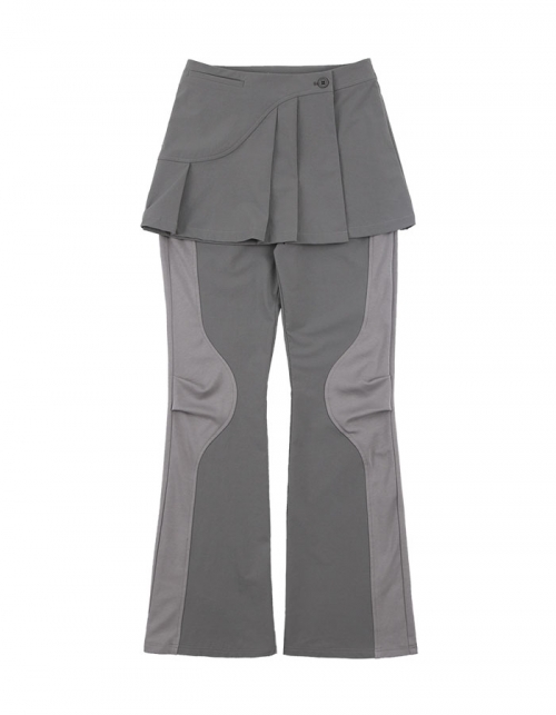 오호스 2-way Pleats Skirt Pants / Grey