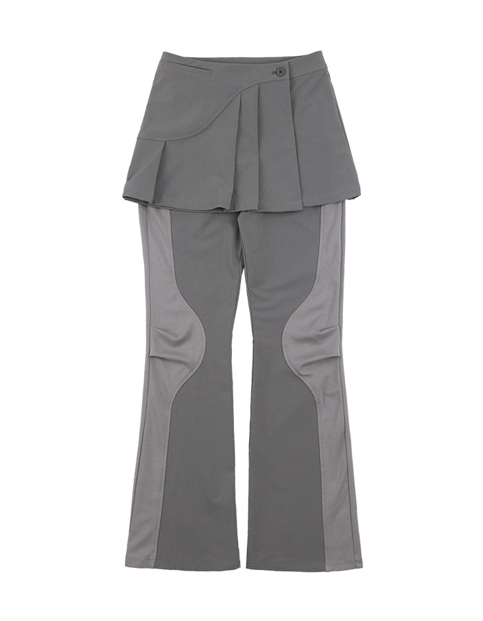 오호스 2-way Pleats Skirt Pants / Grey