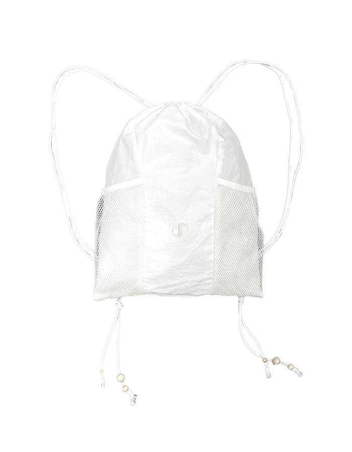 오호스 Mesh Pocket String Gym Sack / White