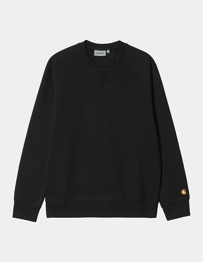 칼하트WIP CHASE SWEATSHIRT BLACK/GOLD