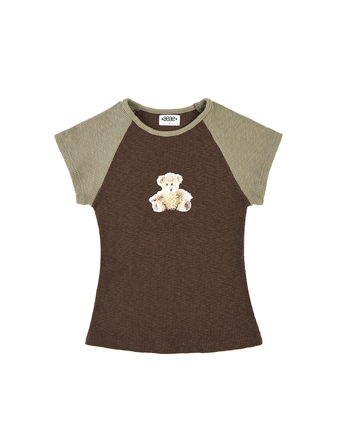 [AEAE] I LOVE TEDDY TEE - BROWN