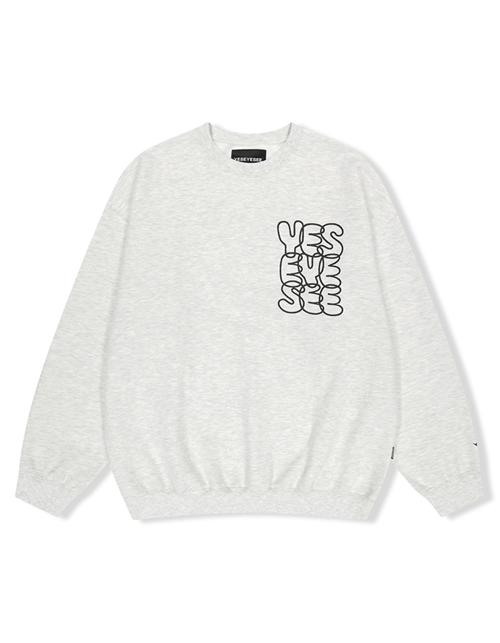 예스아이씨 C-Logo Sweatshirt LIGHT GREY