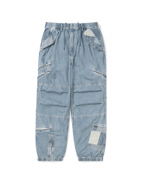 디스이즈네버댓 Crazy Multi Zip Pant WASHED BLUE