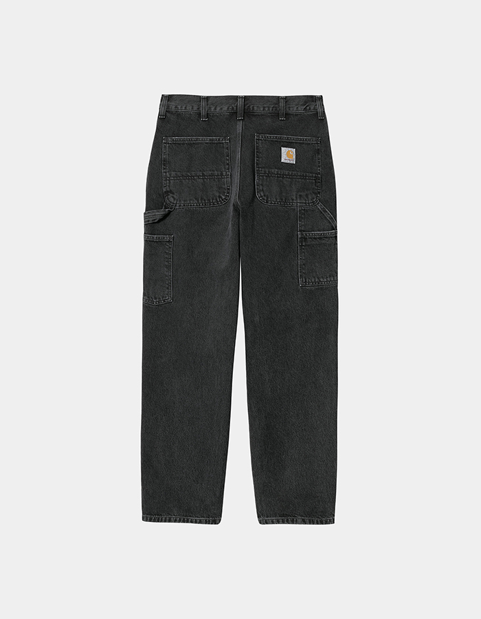 칼하트WIP SINGLE KNEE PANT SMITH BLACK STONE WASHED