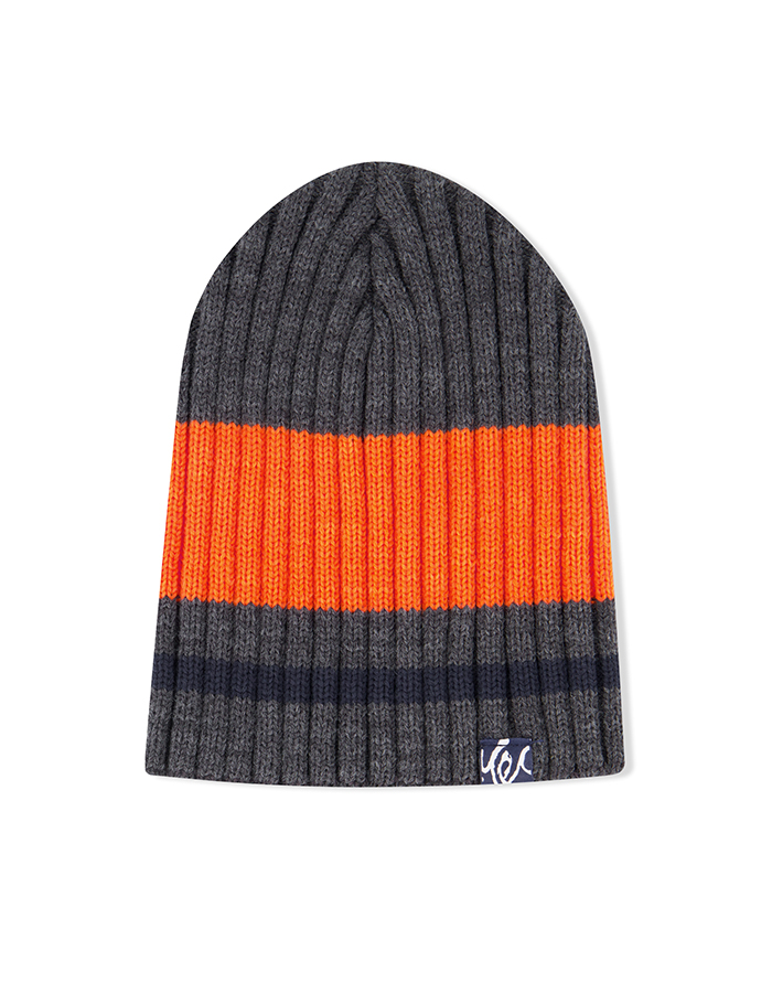 예스아이씨 Y.E.S Stripe Beanie Charcoal