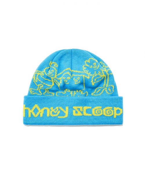 허니스쿱하우스 BHF LOGO CUFF BEANIE BLUE