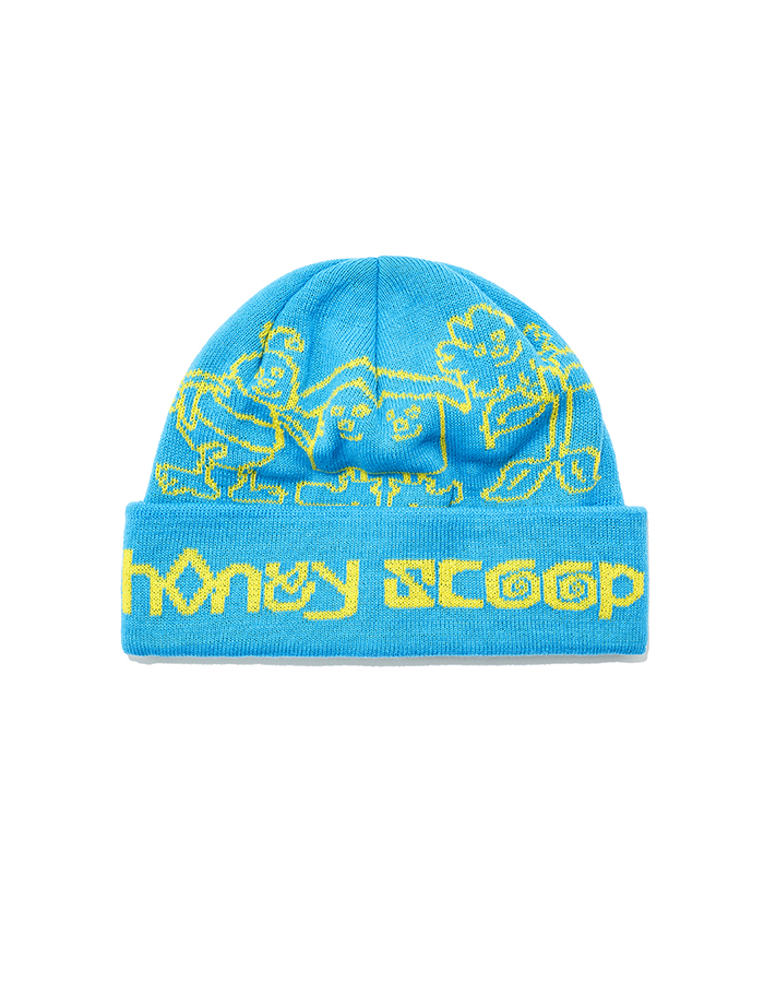 허니스쿱하우스 BHF LOGO CUFF BEANIE BLUE