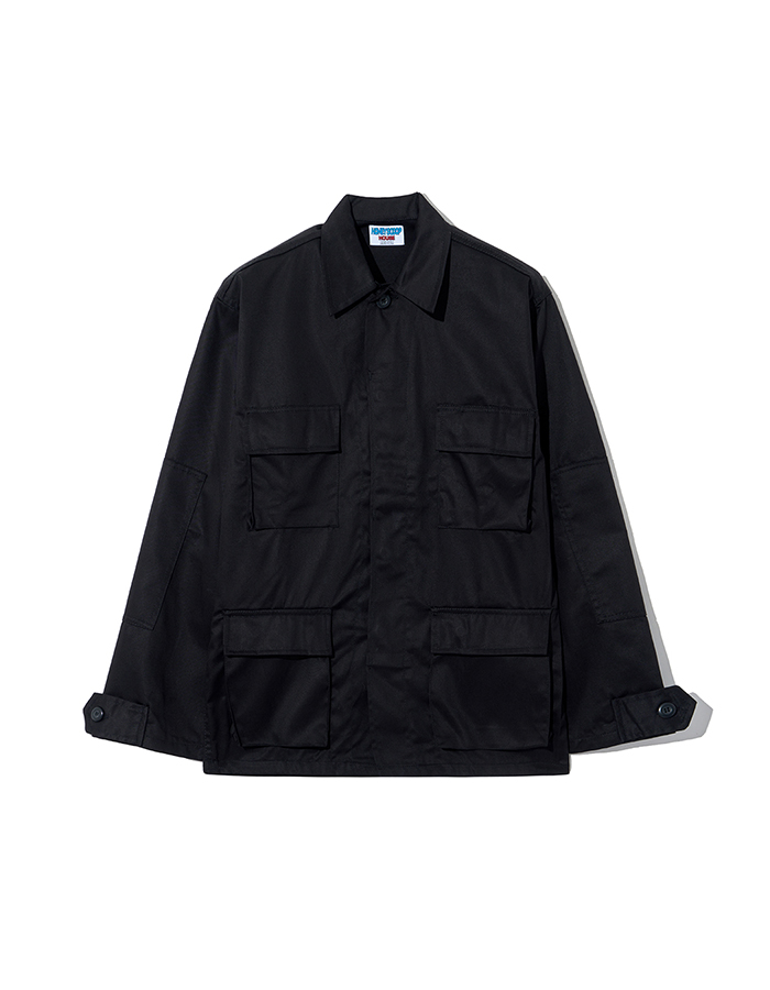 허니스쿱하우스 LNG LOGO BDU SHIRT JACKET BLACK