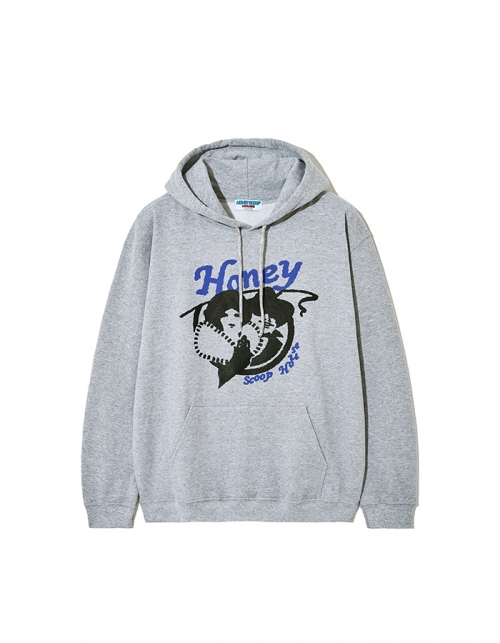 허니스쿱하우스 LNG LOGO HOODED SWEATSHIRT GREY