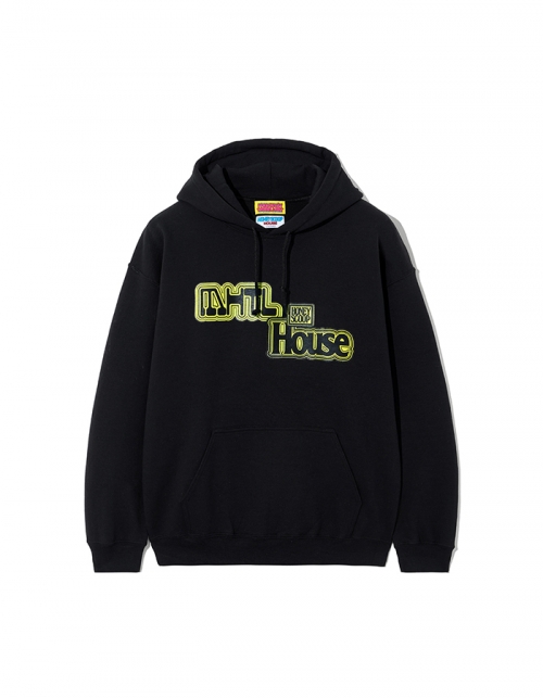 허니스쿱하우스 MHTL STACK HOODED SWEATSHIRT BLACK