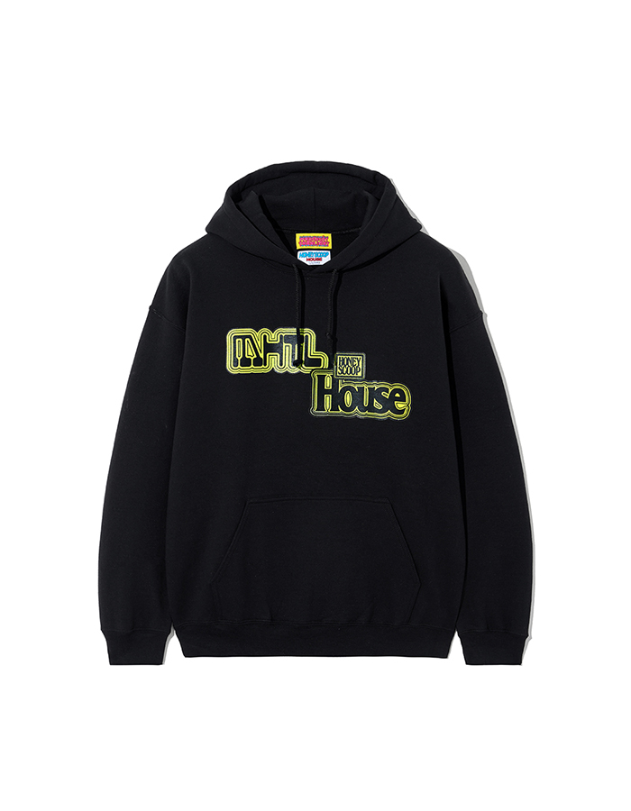 허니스쿱하우스 MHTL STACK HOODED SWEATSHIRT BLACK