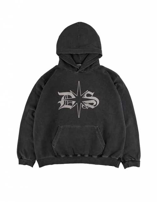 로렌조 D.S LOGO HOODIE-PIGMENT BLACK