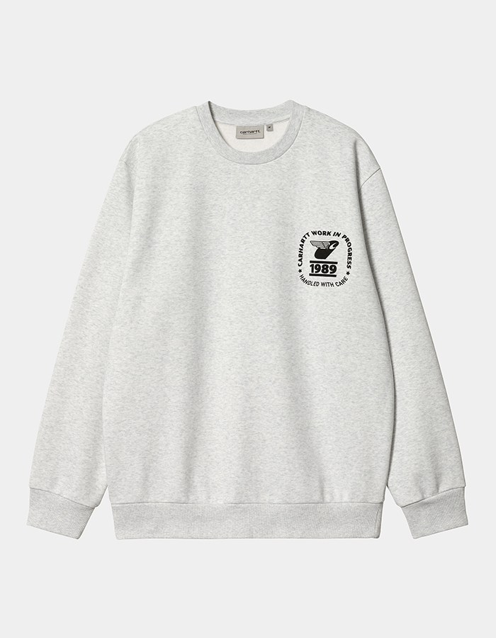 칼하트WIP STAMP STATE SWEATSHIRT ASH HEATHER/BLACK