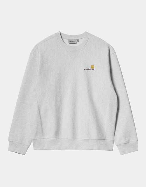 칼하트WIP AMERICAN SCRIPT SWEATSHIRT ASH HEATHER