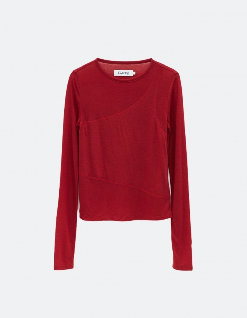 GYEONG Layered Long Sleeve top_Red