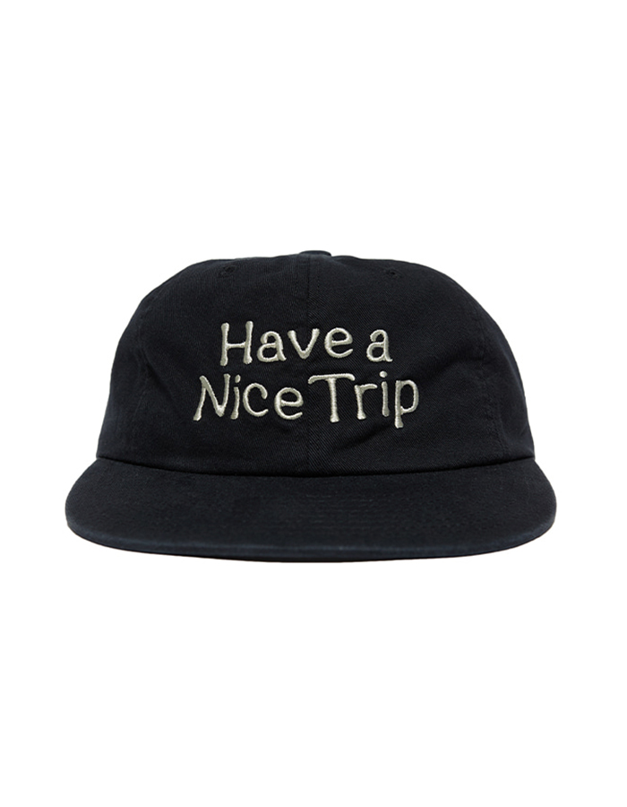 헬로선라이즈 Have a Nice Trip Logo 6Panel Cap_Washed Black