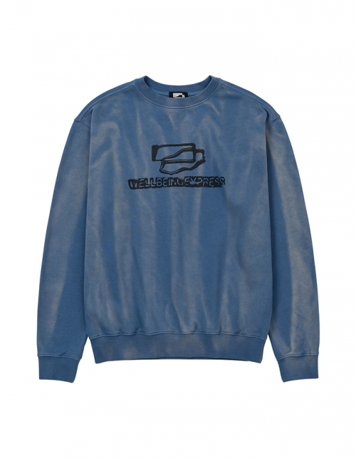 웰빙익스프레스 Blurry Logo Sweatshirt Blue