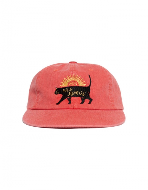 헬로선라이즈 Washed Sunrise Cat Logo 6Panel Cap_Scarlet Orange