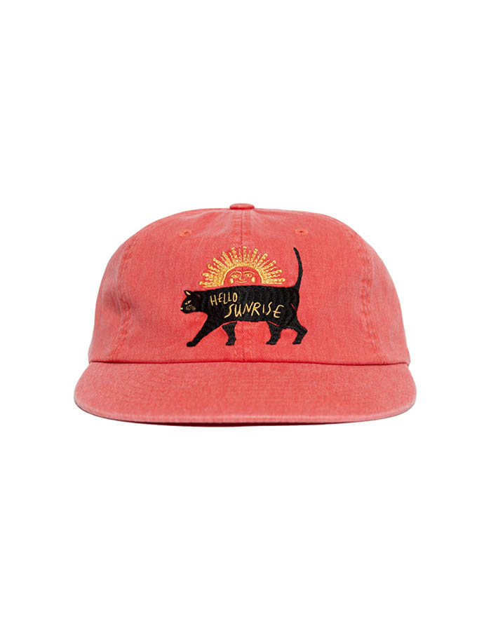 헬로선라이즈 Washed Sunrise Cat Logo 6Panel Cap_Scarlet Orange