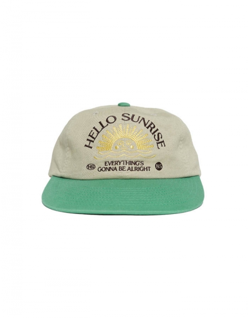 헬로선라이즈 Washed HS Arch Logo 6Panel Cap_Beige & Vintage Green