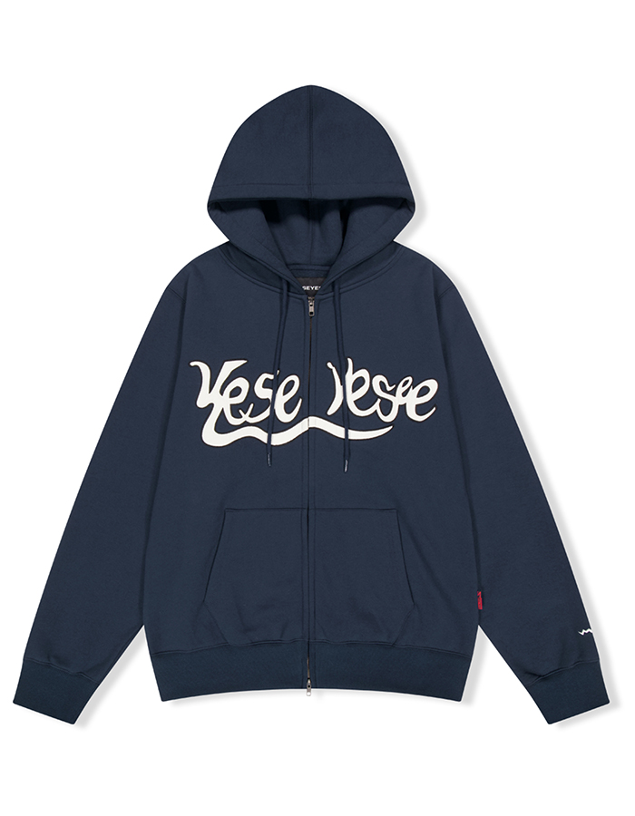 예스아이씨 Y.E.S Snail Logo Zip-up Hoodie NAVY