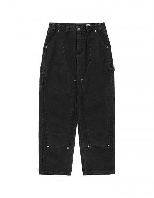 웰빙익스프레스 Washed Carpenter Pants Black